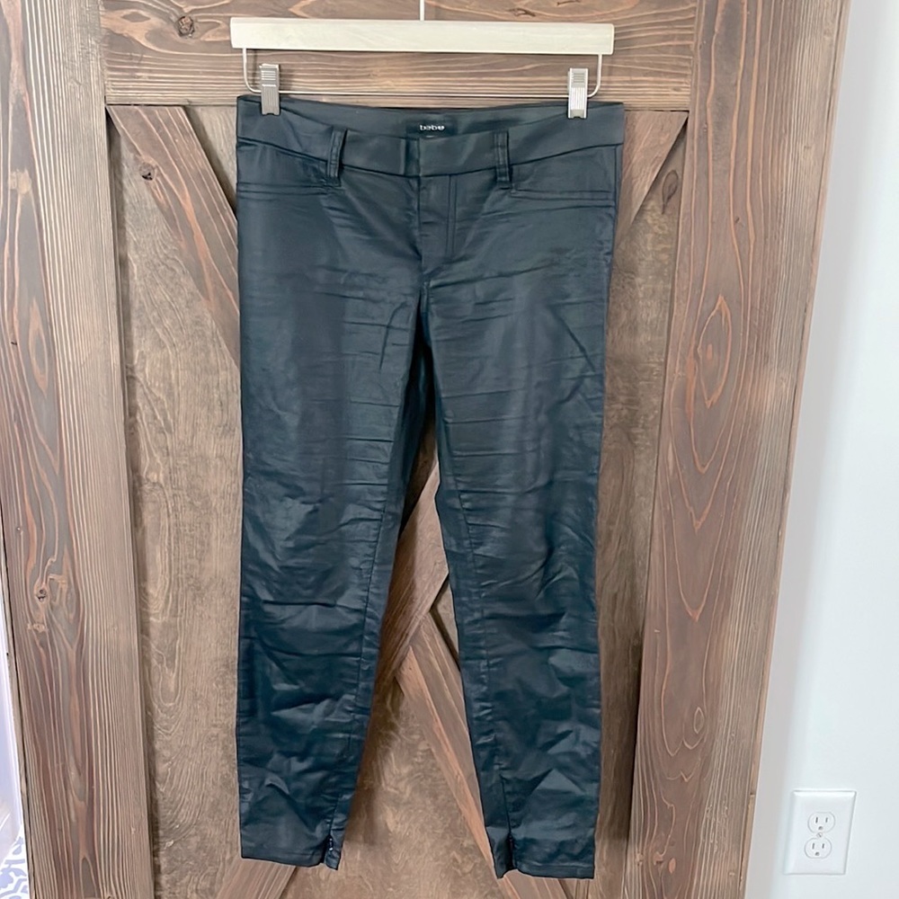 Black Bebe faux leather pants
